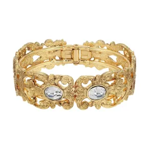 1928 Jewelry Vienna Clear European Crystal Hinge Bracelet 1928 Jewelry