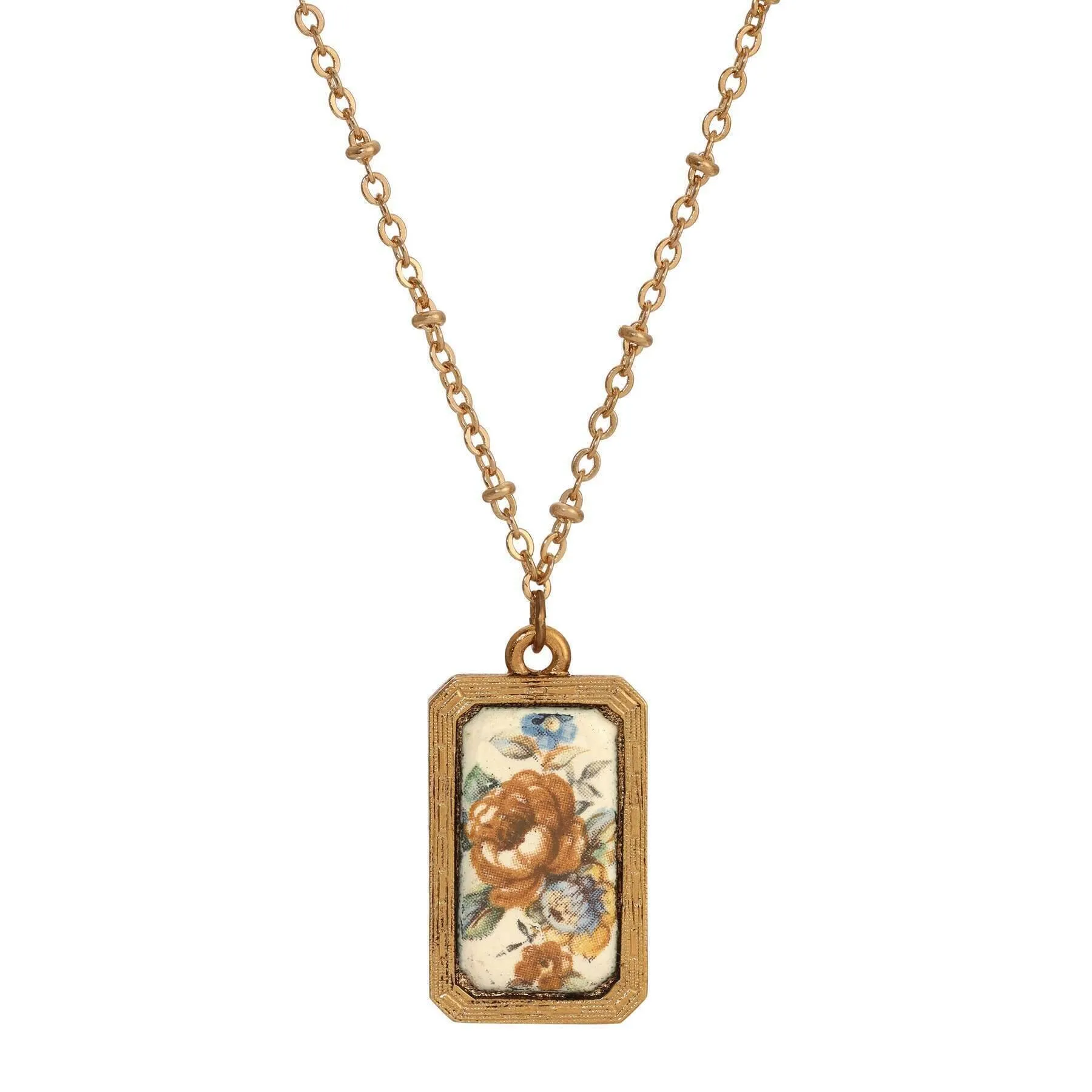 1928 Jewelry Vintage Floral Bloom Pendant Necklace 18" 1928 Jewelry