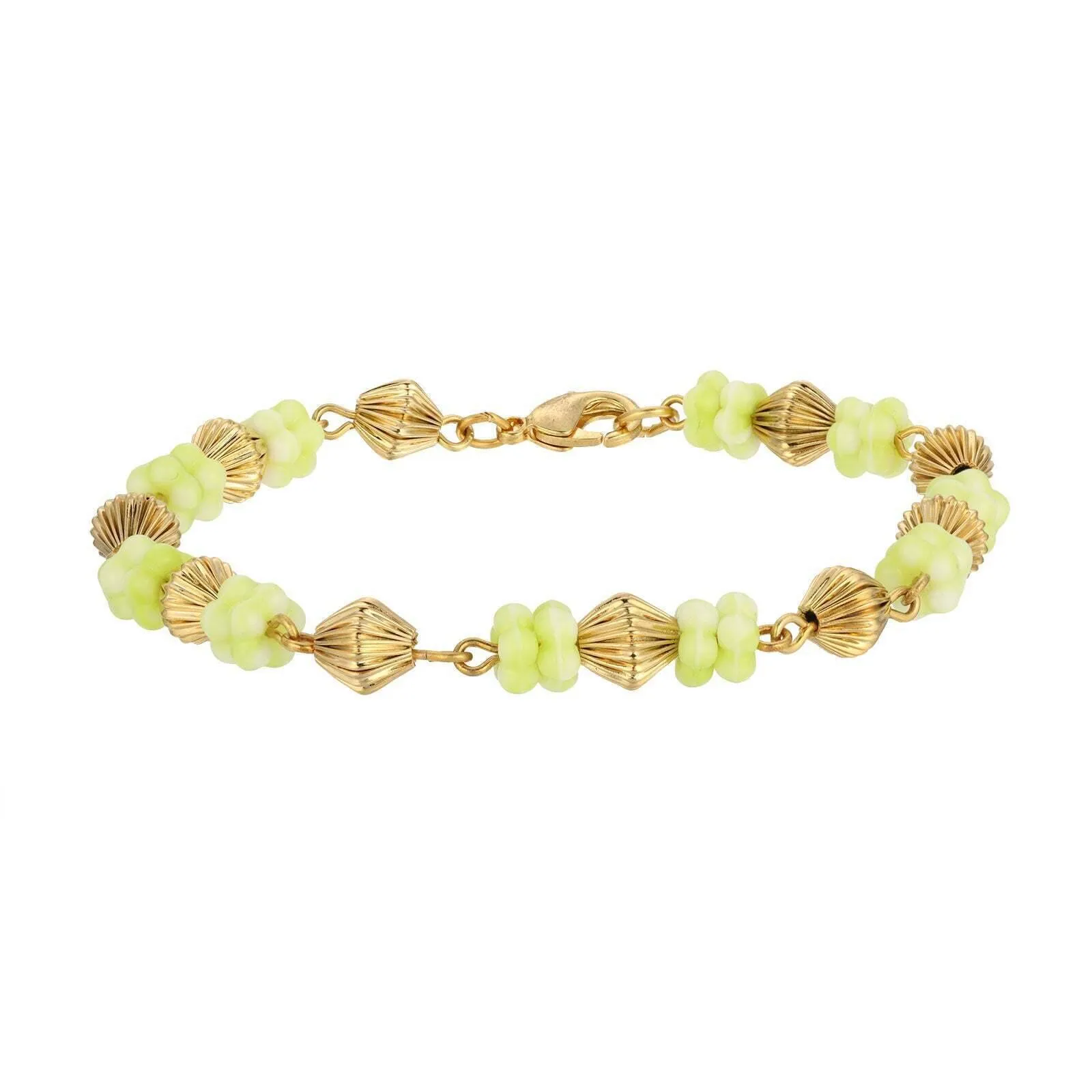 1928 Jewelry Vintage Flower Power Beaded Bracelet, 7.5"L 1928 Jewelry