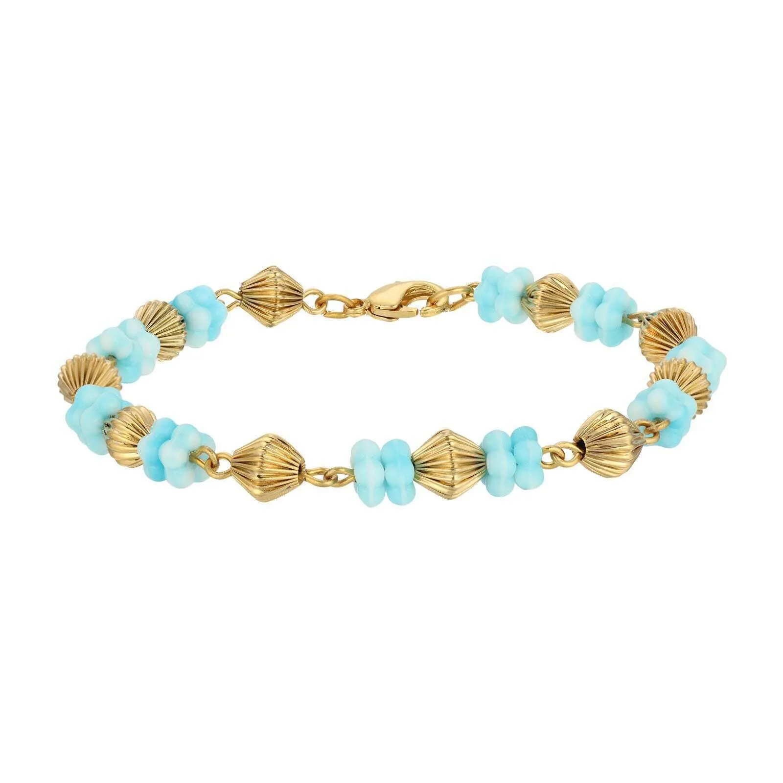 1928 Jewelry Vintage Flower Power Beaded Bracelet, 7.5"L 1928 Jewelry