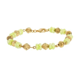 1928 Jewelry Vintage Flower Power Beaded Bracelet, 7.5"L 1928 Jewelry