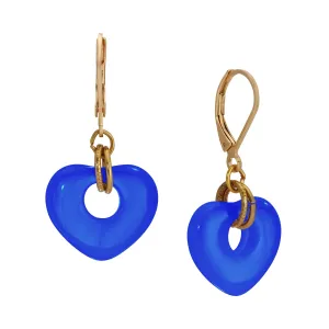 1928 Jewelry Vintage Glass Heart Drop Earrings 1928 Jewelry