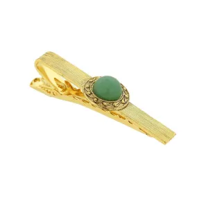 1928 Jewelry Vintage Style Gemstone Tie Bar Clip 1928 Jewelry