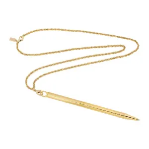 1928 Jewelry Vintage Style Textured Barrel Ball Point Pen Necklace 28" 1928 Jewelry