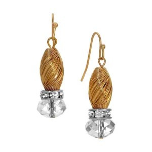 1928 Jewelry Whirlwind Gold & Glass Crystal Bead Drop Earrings 1928 Jewelry