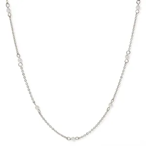 1928 Jewelry White Faux Pearl Cable Chain Necklace 16" 1928 Jewelry