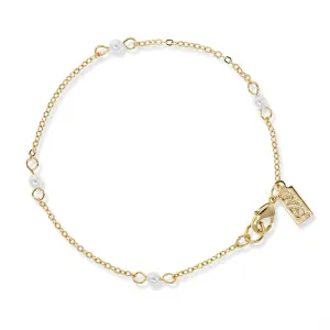 1928 Jewelry White Faux Pearl Chain Bracelet 7 Inch 1928 Jewelry