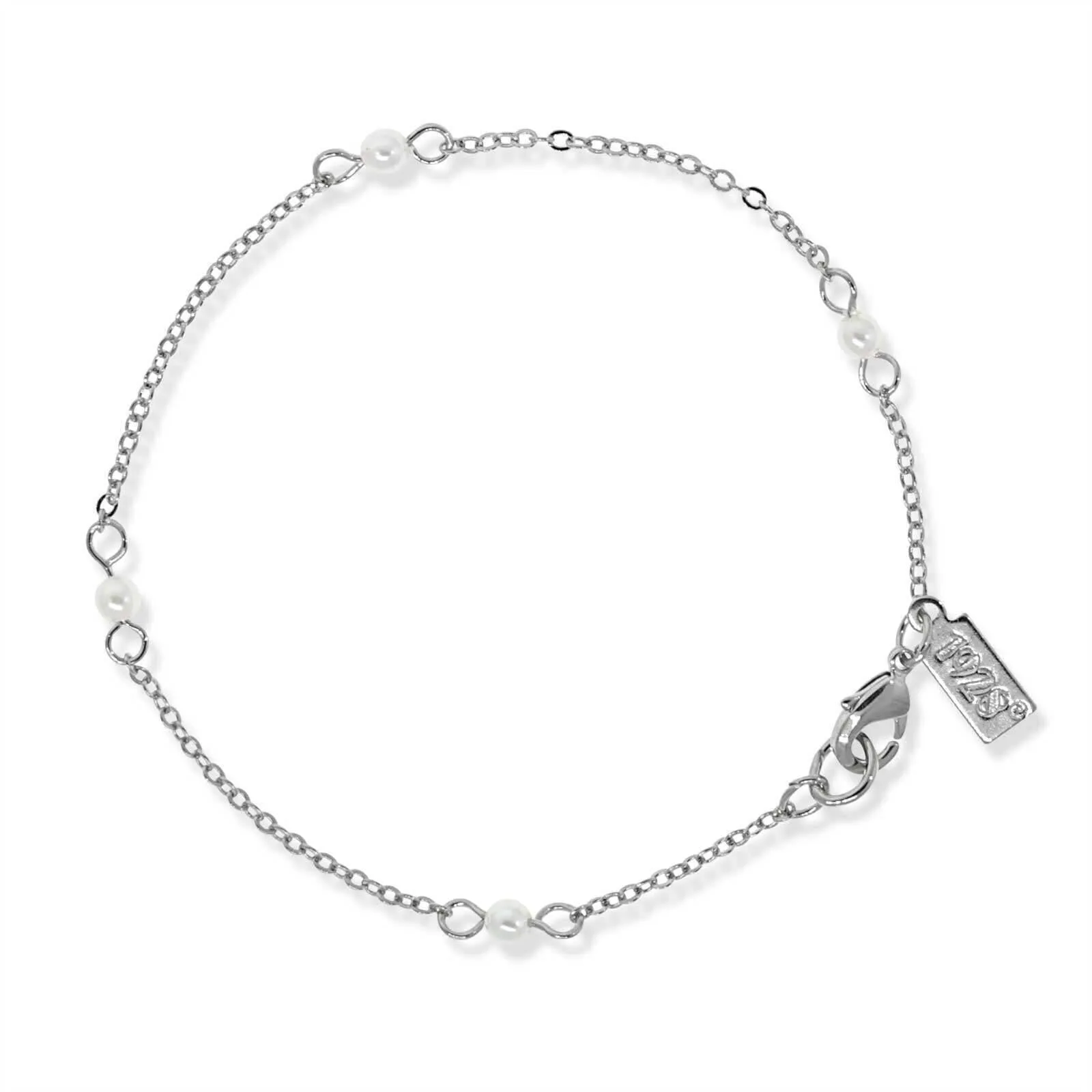 1928 Jewelry White Faux Pearl Chain Bracelet 7 Inch 1928 Jewelry