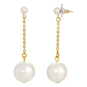 1928 Jewelry White Faux Pearl Chain Drop Earrings 1928 Jewelry