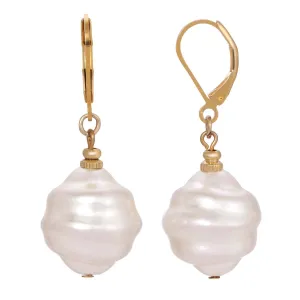 1928 Jewelry White Orbit Faux Pearl Bead Drop Earrings 1928 Jewelry