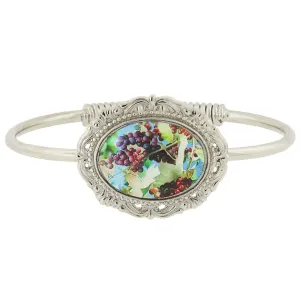 1928 Jewelry Winery Multi-Color Grapes Decal Spring-Hinge Bracelet 1928 Jewelry