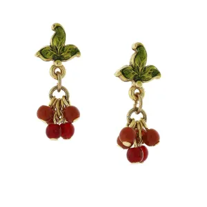 1928 Jewelry Winery Petite Burgundy Beaded Drop Earrings 1928 Jewelry