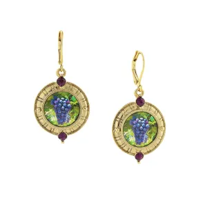 1928 Jewelry Winery Purple Grapes Amethyst Stone Accent Drop Earrings 1928 Jewelry