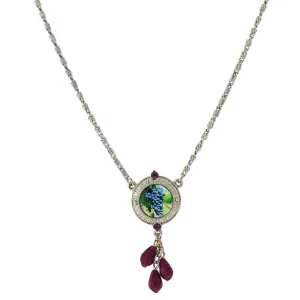 1928 Jewelry Winery Purple Grapes Decal And Amethyst Color Drop Necklace 16"   3" Extender 1928 Jewelry