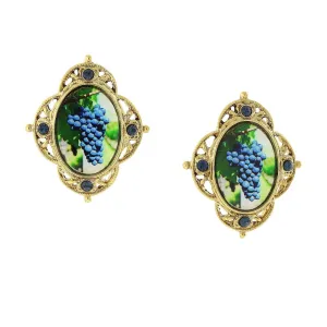 1928 Jewelry Winery Purple Grapes Decal Post Earrings 1928 Jewelry