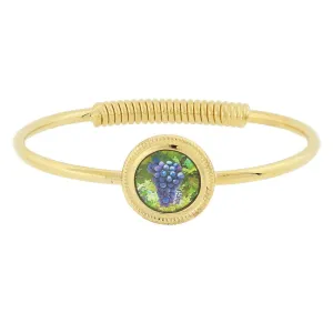 1928 Jewelry Winery Purple Grapes Decal Spring-Hinge Bracelet 1928 Jewelry