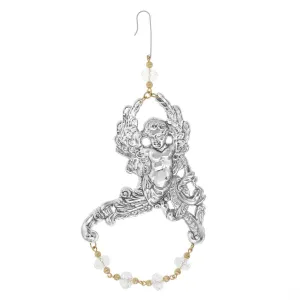 1928 Jewelry Winged Cherub Angel With Crystal Beads Hanging Christmas Tree Ornament 1928 Jewelry