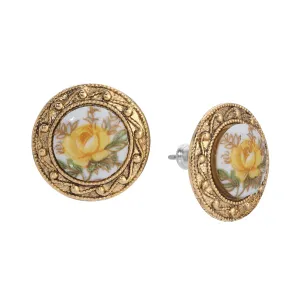 1928 Jewelry Yellow Rose Stud Earrings 1928 Jewelry