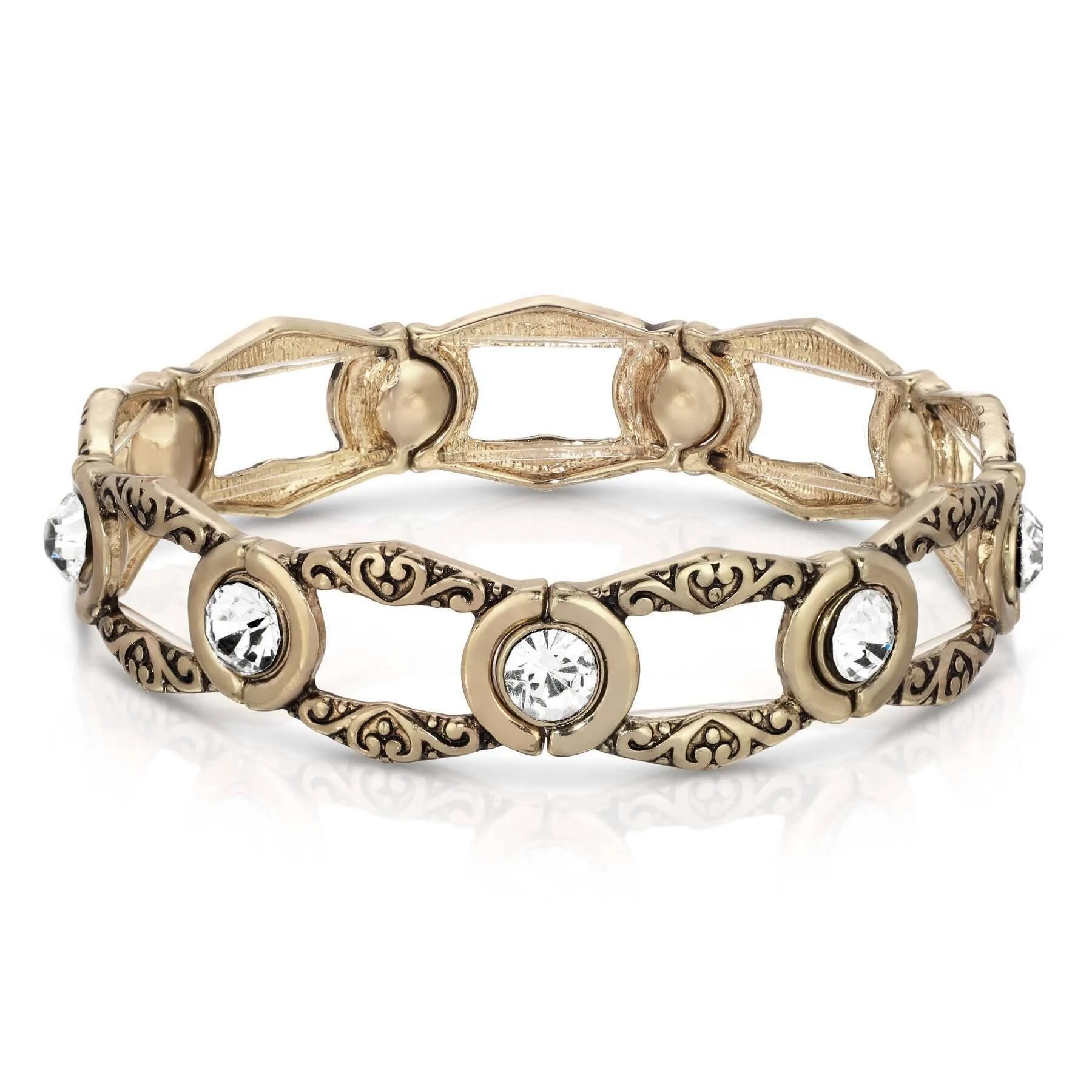2028 Jewelry Classica Round Channel Crystal Stretch Bracelet 1928 Jewelry