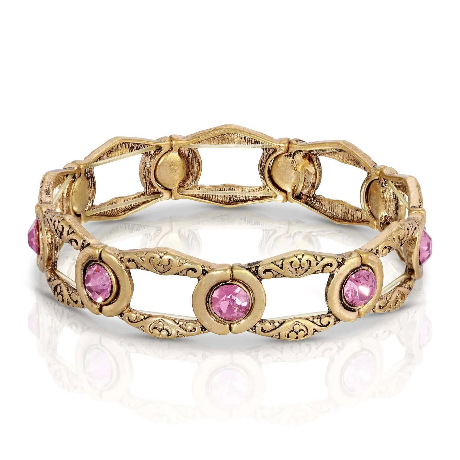 2028 Jewelry Classica Round Channel Crystal Stretch Bracelet 1928 Jewelry