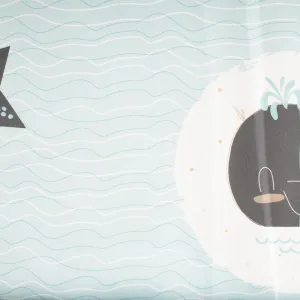 9 x 9 inch Home Decor Fabric Swatch - Nautica - Whale - Aqua