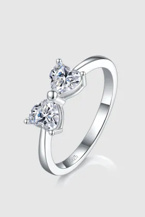 925 Sterling Silver Jewelry 1 Carat Moissanite 925 Sterling Silver Bow Ring