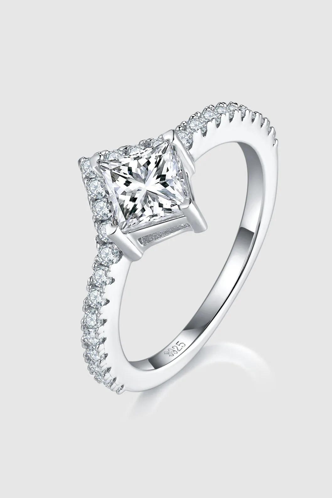 925 Sterling Silver Jewelry 1 Carat Moissanite 925 Sterling Silver Double Layered Ring