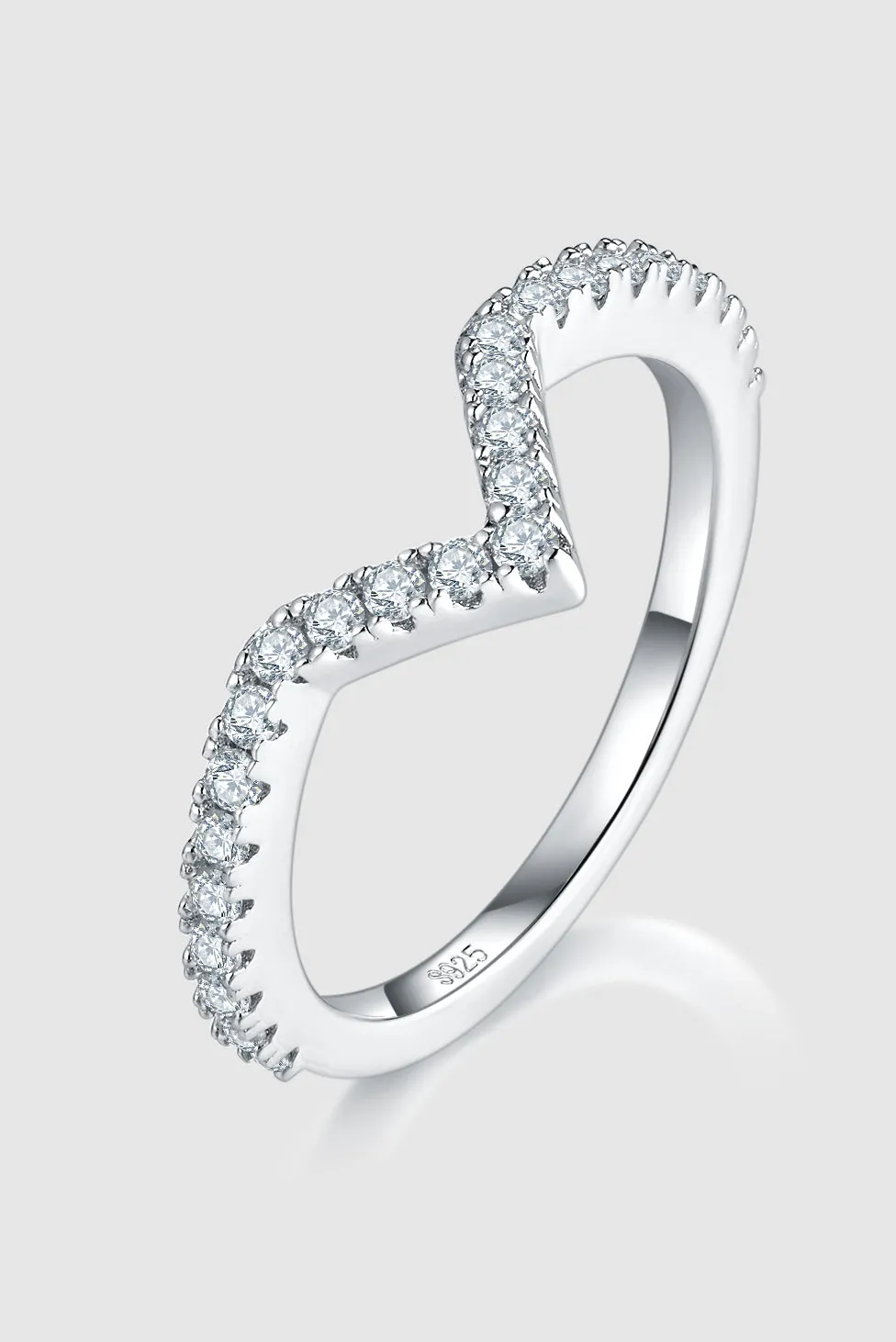925 Sterling Silver Jewelry 1 Carat Moissanite 925 Sterling Silver Double Layered Ring