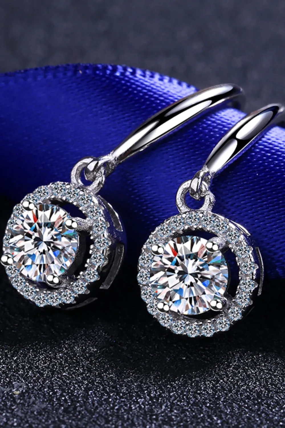 925 Sterling Silver Jewelry 1 Carat Moissanite 925 Sterling Silver Drop Earrings
