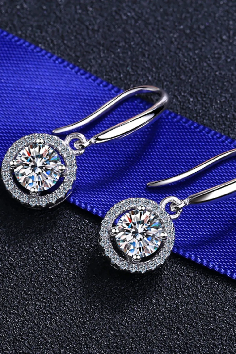 925 Sterling Silver Jewelry 1 Carat Moissanite 925 Sterling Silver Drop Earrings