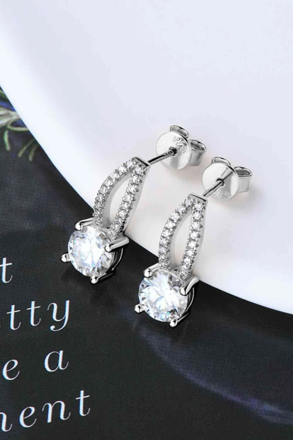 925 Sterling Silver Jewelry 1 Carat Moissanite 925 Sterling Silver Earrings