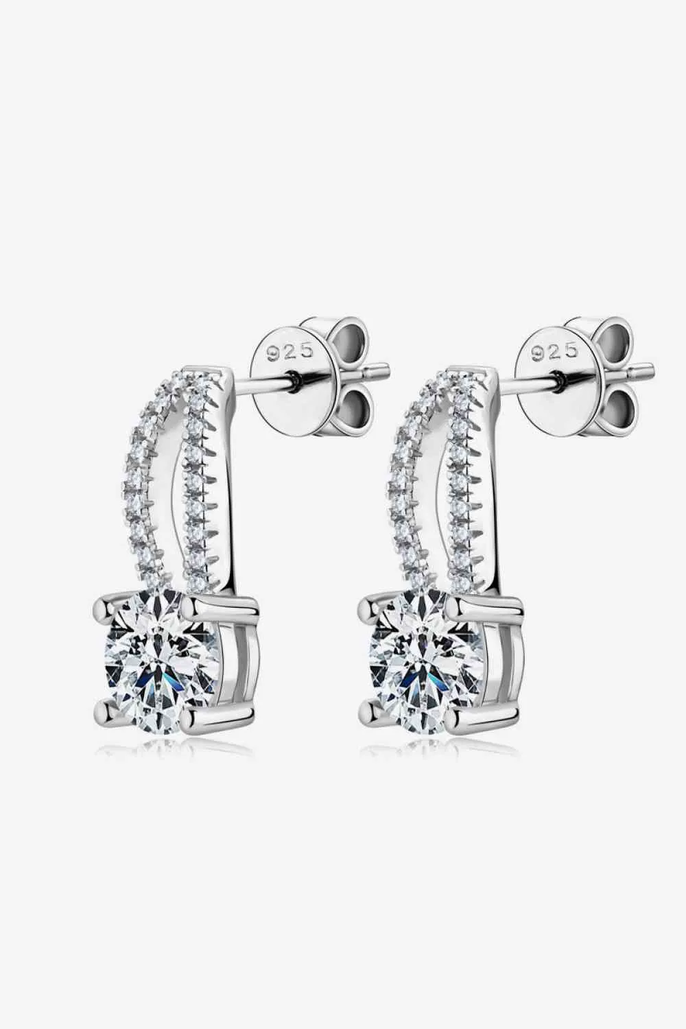 925 Sterling Silver Jewelry 1 Carat Moissanite 925 Sterling Silver Earrings