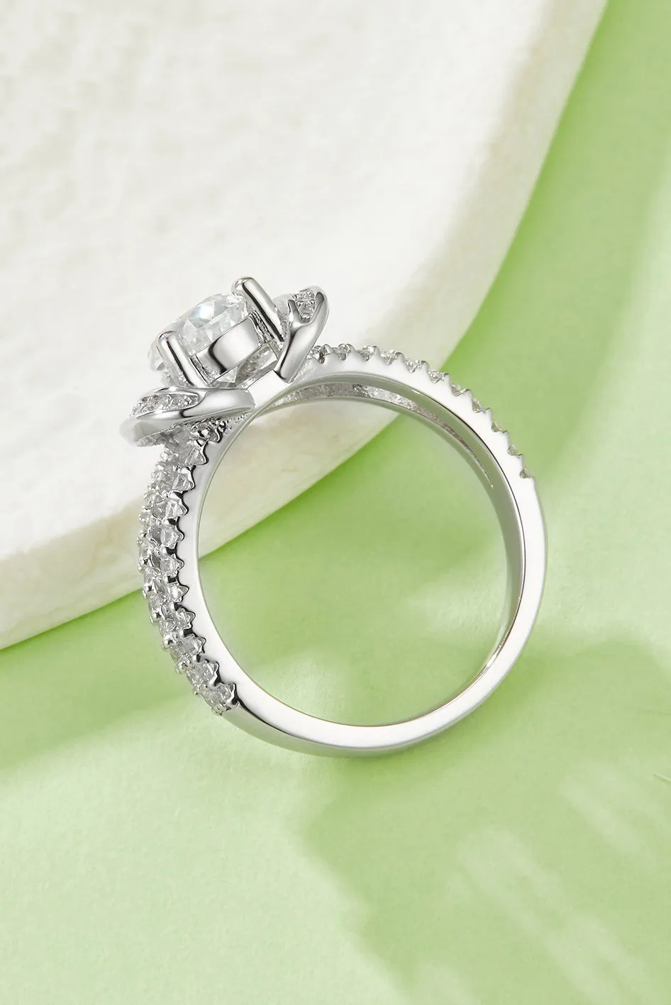 925 Sterling Silver Jewelry 1 Carat Moissanite 925 Sterling Silver Heart Ring