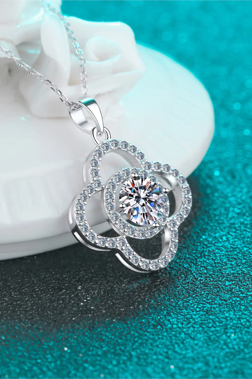 925 Sterling Silver Jewelry 1 Carat Moissanite 925 Sterling Silver Necklace