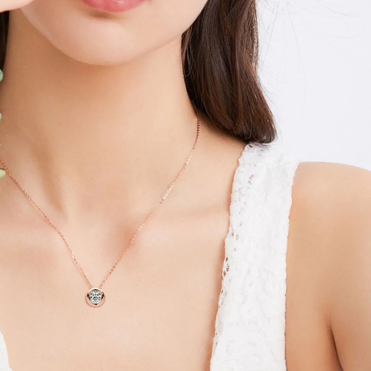 925 Sterling Silver Jewelry 1 Carat Moissanite 925 Sterling Silver Necklace
