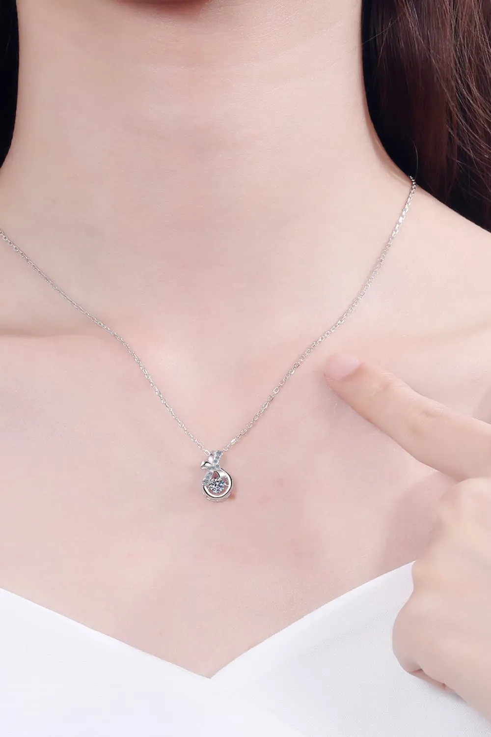 925 Sterling Silver Jewelry 1 Carat Moissanite 925 Sterling Silver Necklace