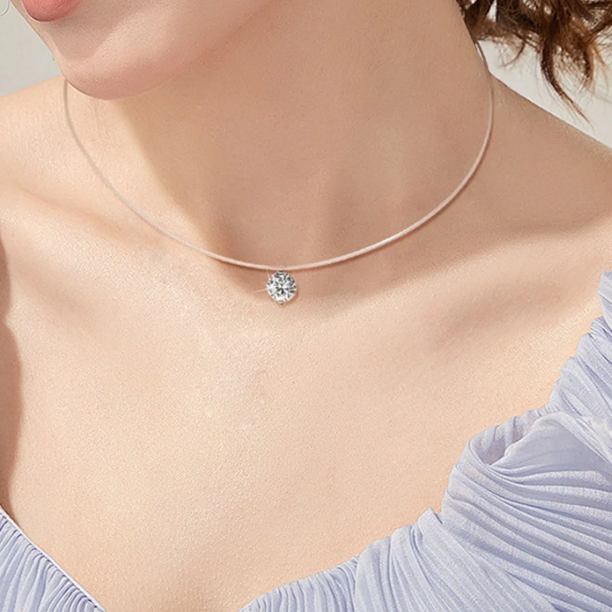 925 Sterling Silver Jewelry 1 Carat Moissanite 925 Sterling Silver Necklace