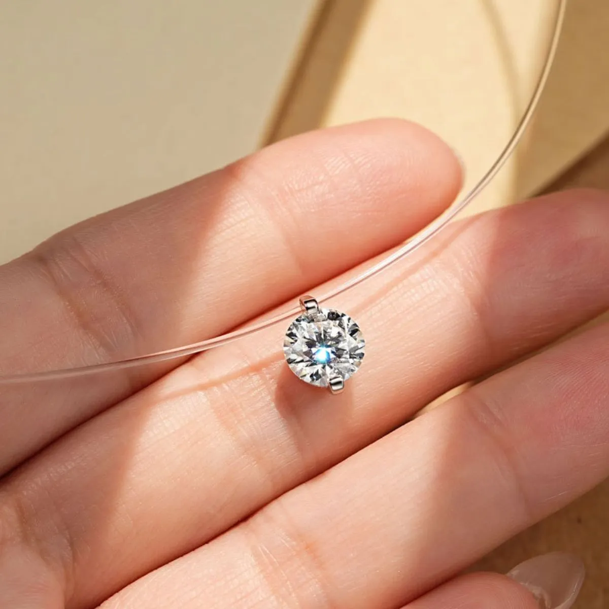 925 Sterling Silver Jewelry 1 Carat Moissanite 925 Sterling Silver Necklace