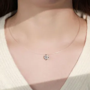 925 Sterling Silver Jewelry 1 Carat Moissanite 925 Sterling Silver Necklace