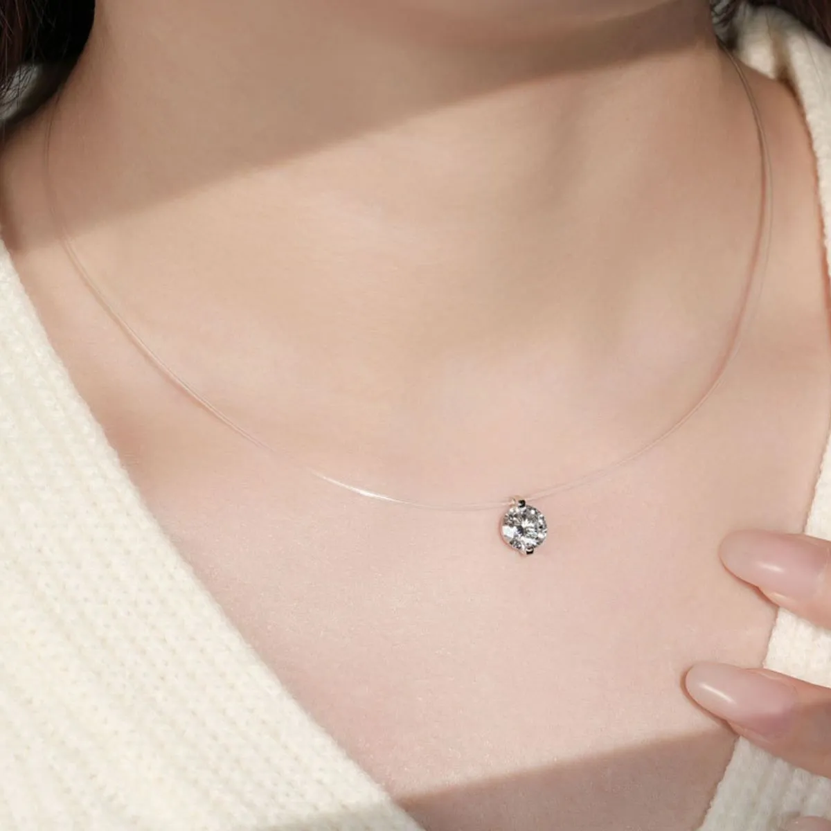 925 Sterling Silver Jewelry 1 Carat Moissanite 925 Sterling Silver Necklace