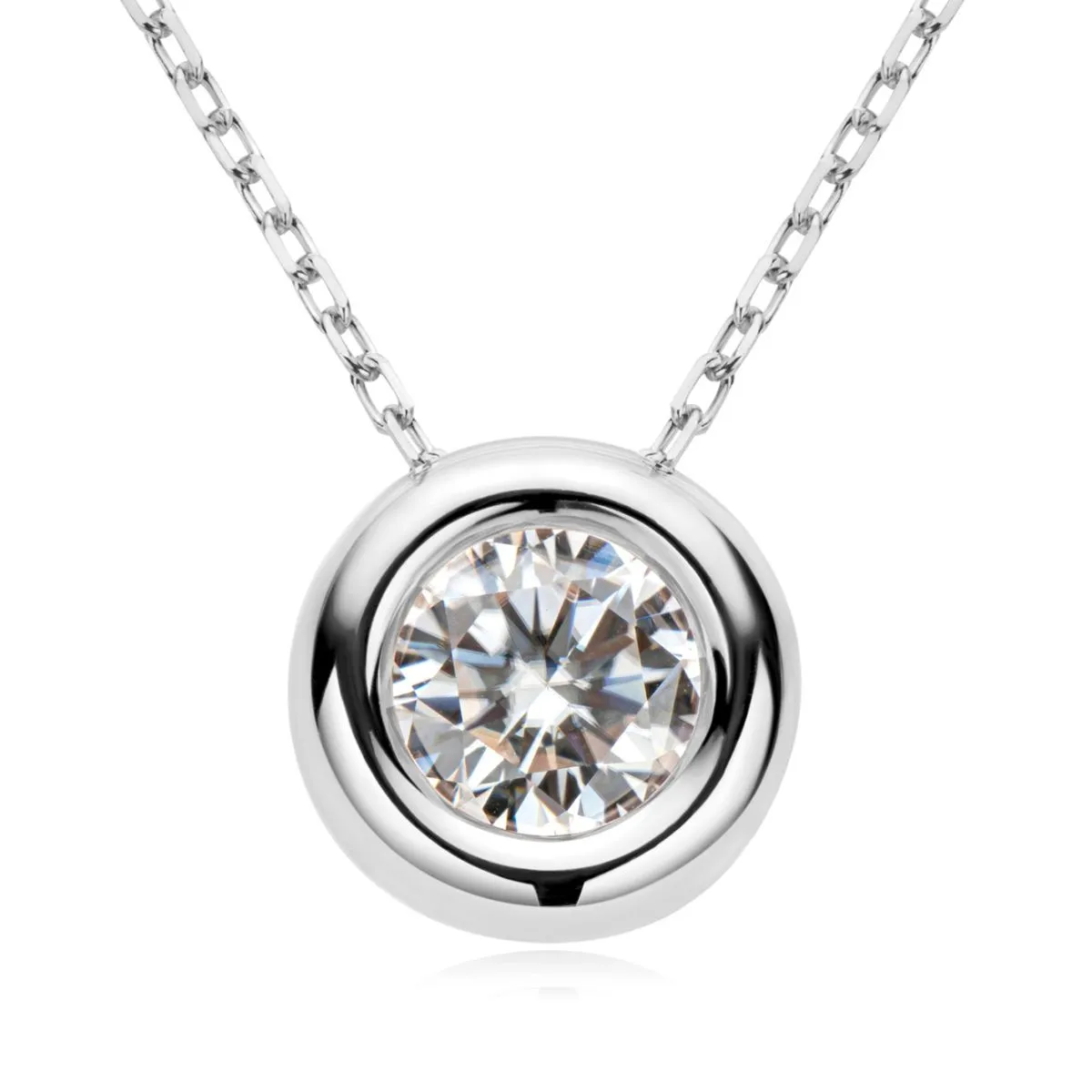 925 Sterling Silver Jewelry 1 Carat Moissanite 925 Sterling Silver Necklace