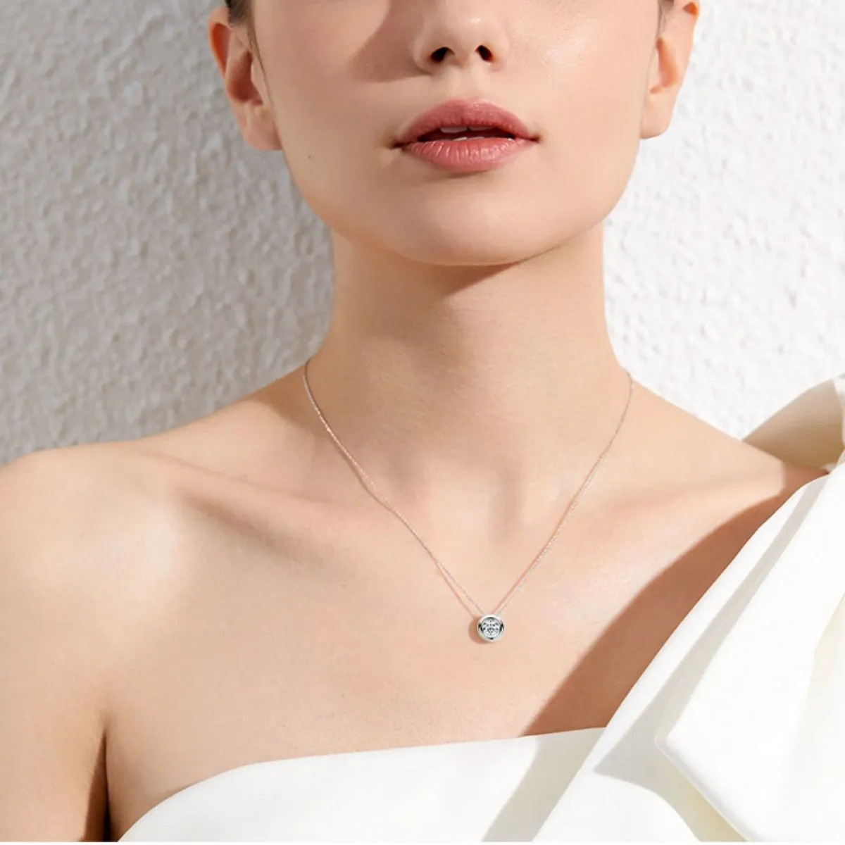 925 Sterling Silver Jewelry 1 Carat Moissanite 925 Sterling Silver Necklace