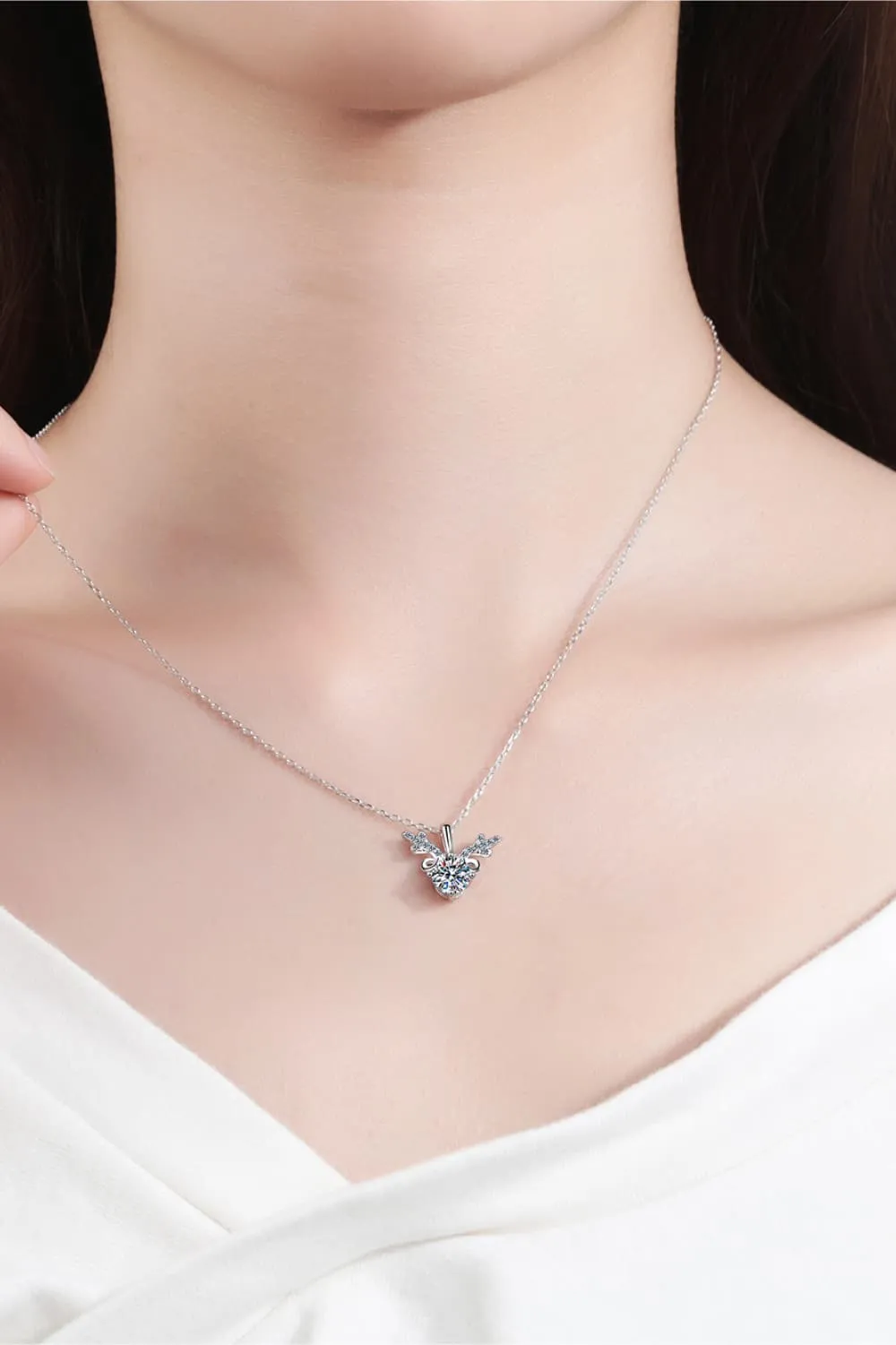 925 Sterling Silver Jewelry 1 Carat Moissanite 925 Sterling Silver Necklace