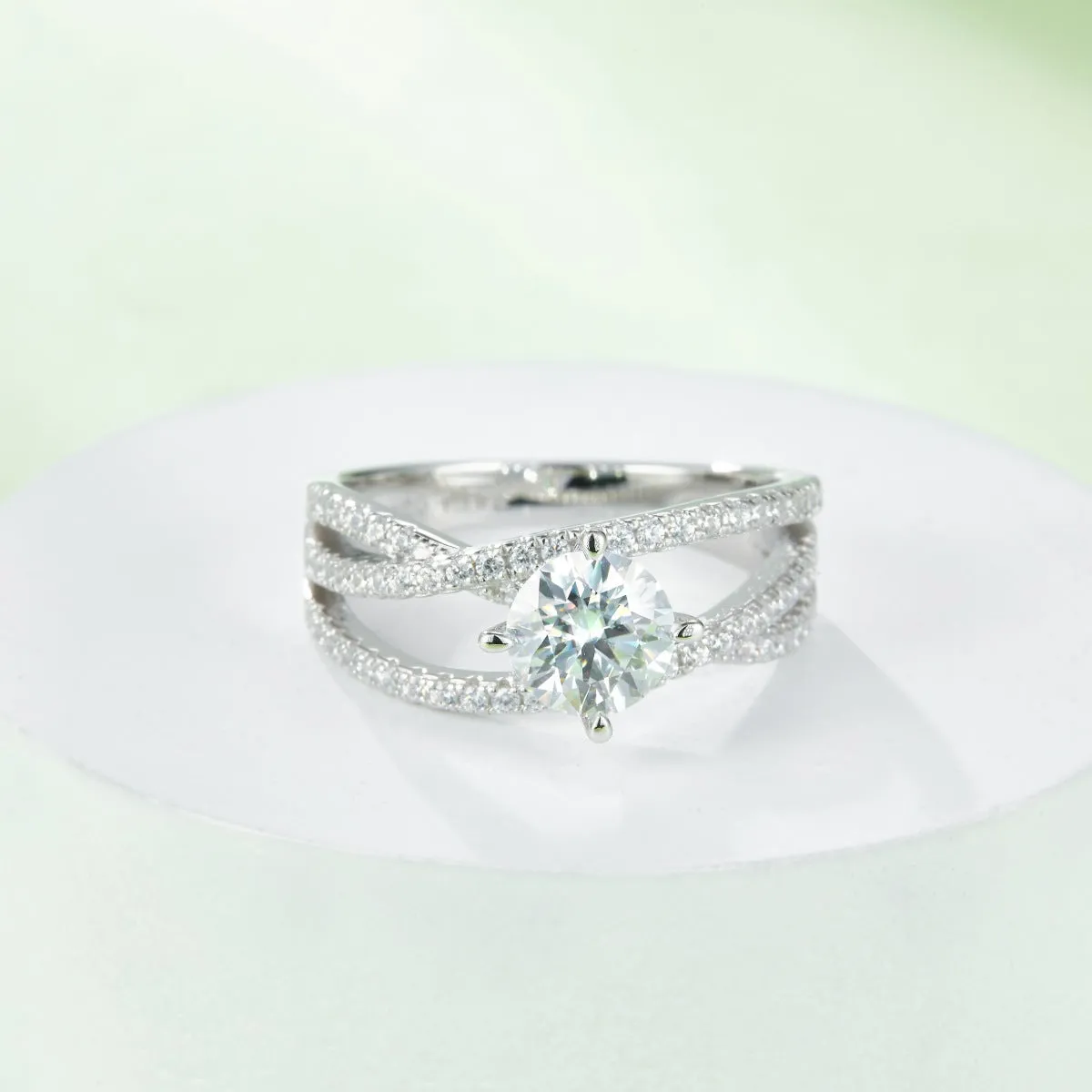 925 Sterling Silver Jewelry 1 Carat Moissanite 925 Sterling Silver Ring