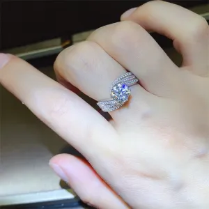 925 Sterling Silver Jewelry 1 Carat Moissanite 925 Sterling Silver Ring