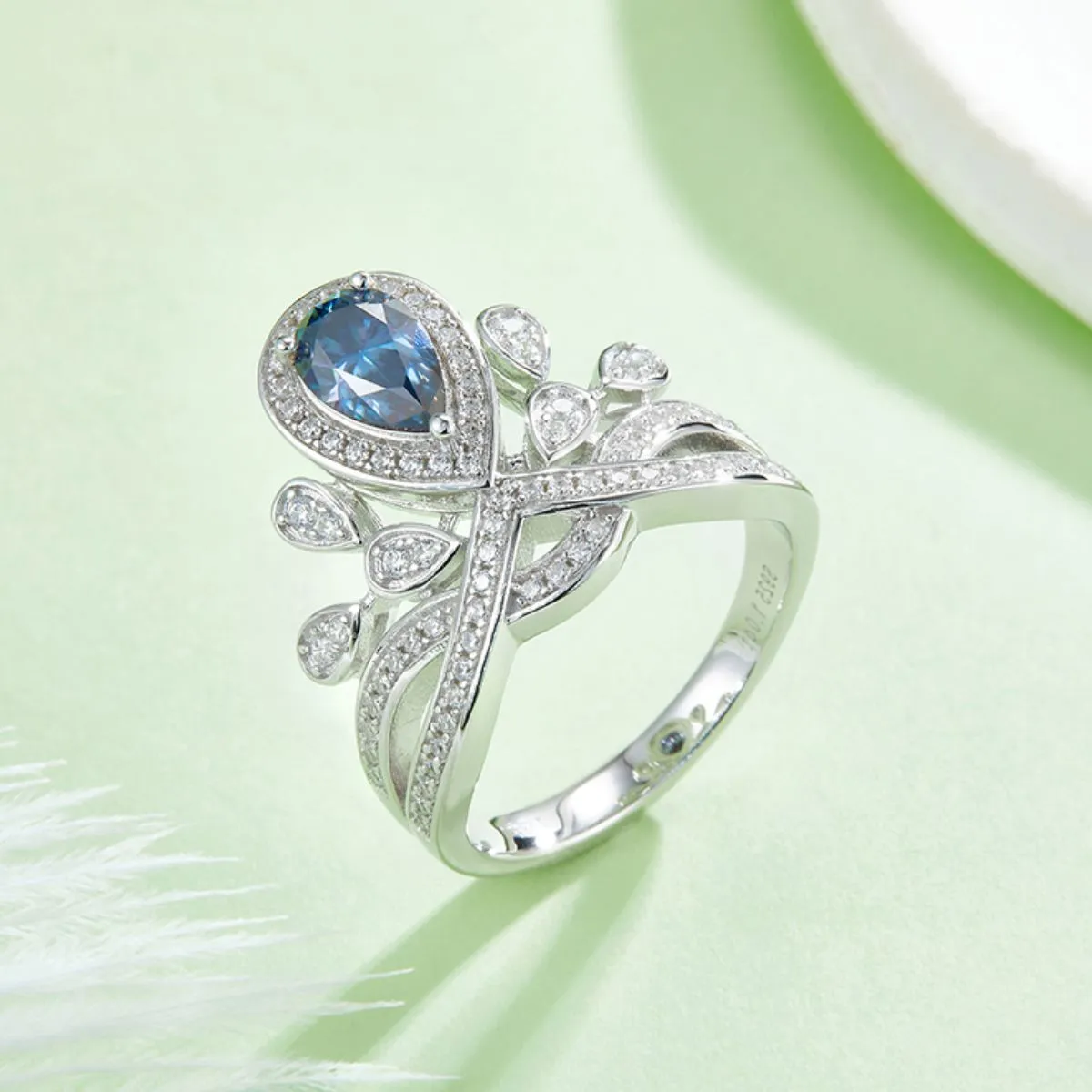 925 Sterling Silver Jewelry 1 Carat Moissanite 925 Sterling Silver Ring