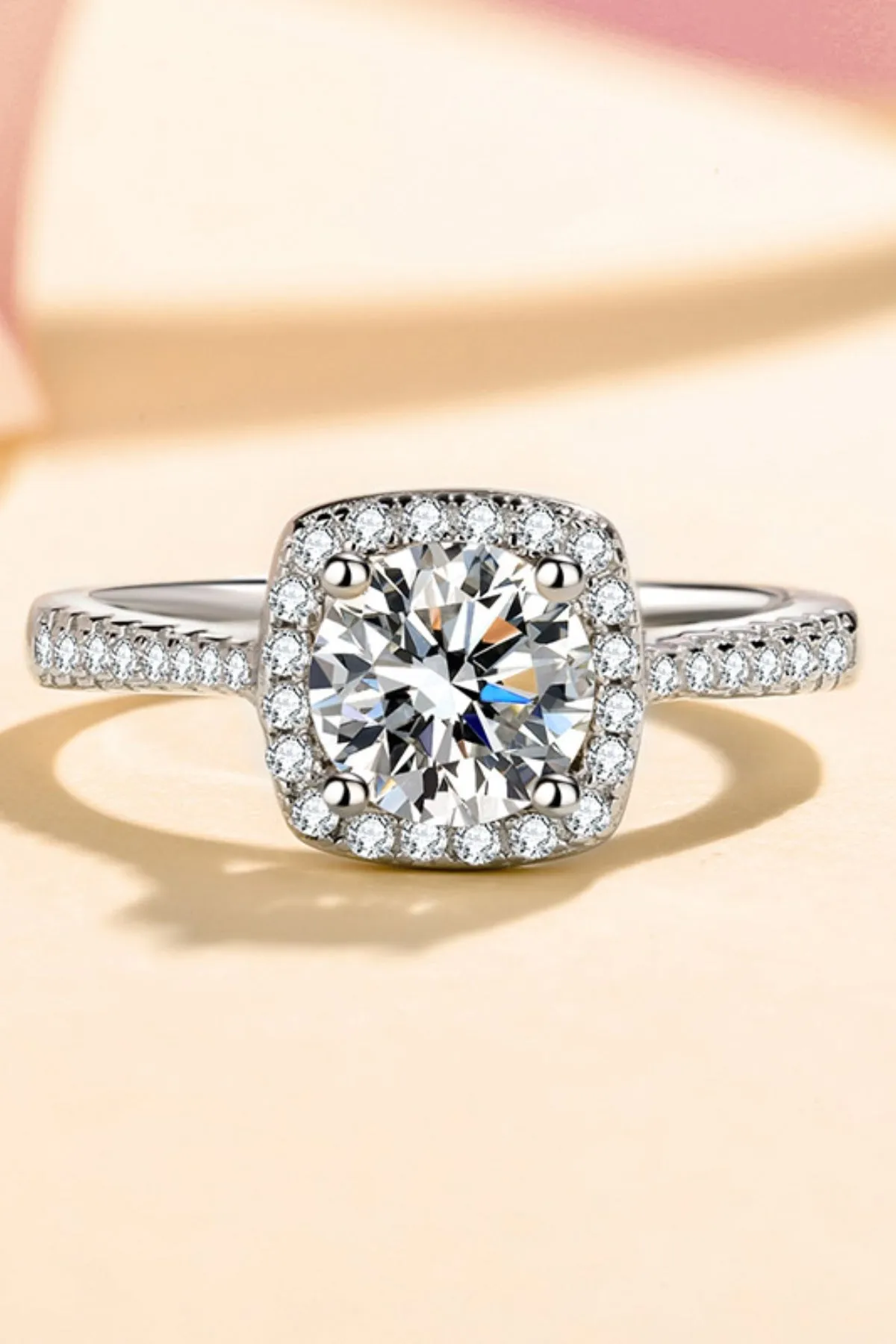 925 Sterling Silver Jewelry 1 Carat Moissanite 925 Sterling Silver Ring