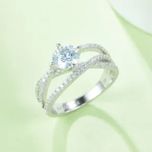 925 Sterling Silver Jewelry 1 Carat Moissanite 925 Sterling Silver Ring