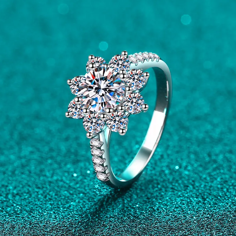 925 Sterling Silver Jewelry 1 Carat Moissanite 925 Sterling Silver Ring