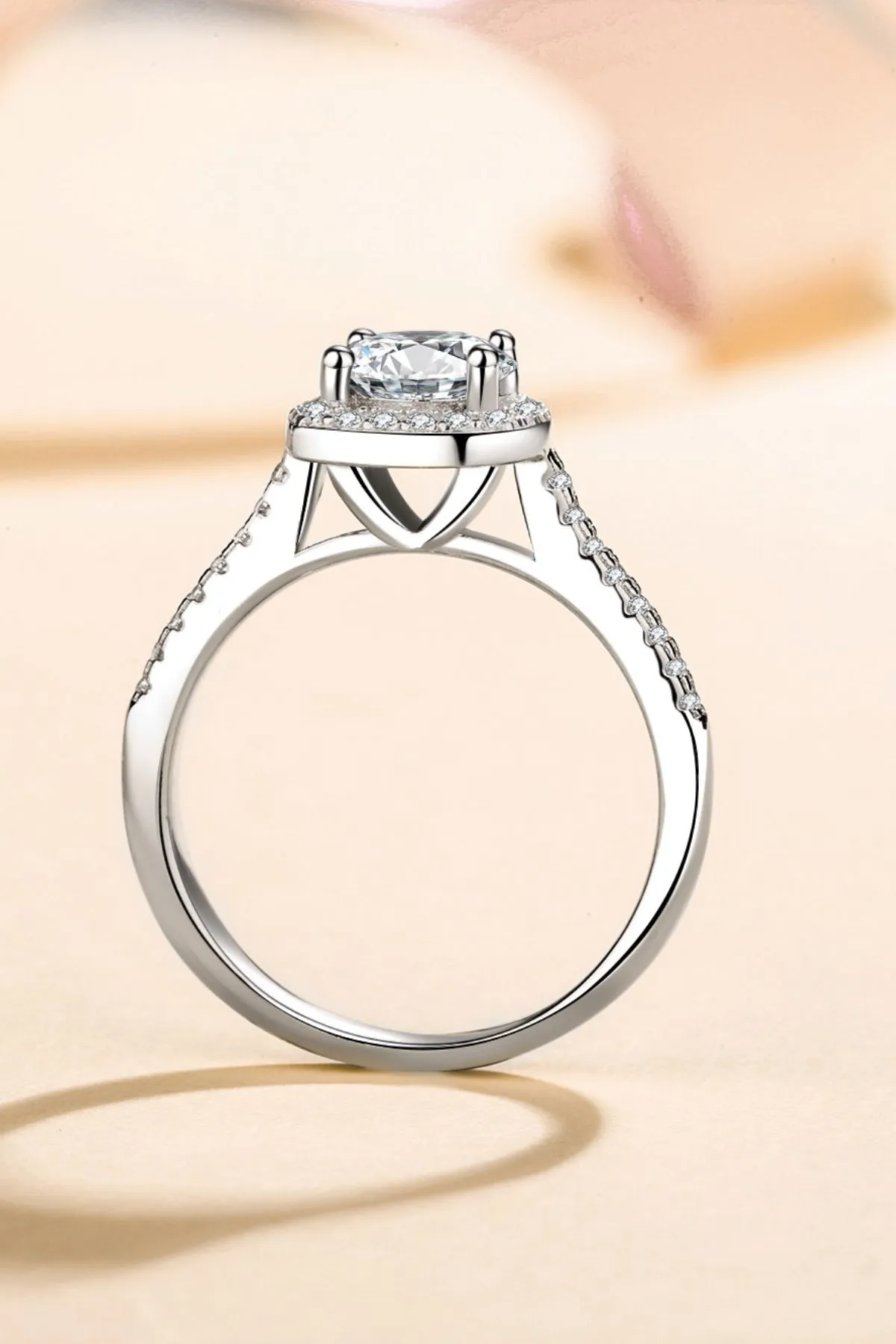 925 Sterling Silver Jewelry 1 Carat Moissanite 925 Sterling Silver Ring